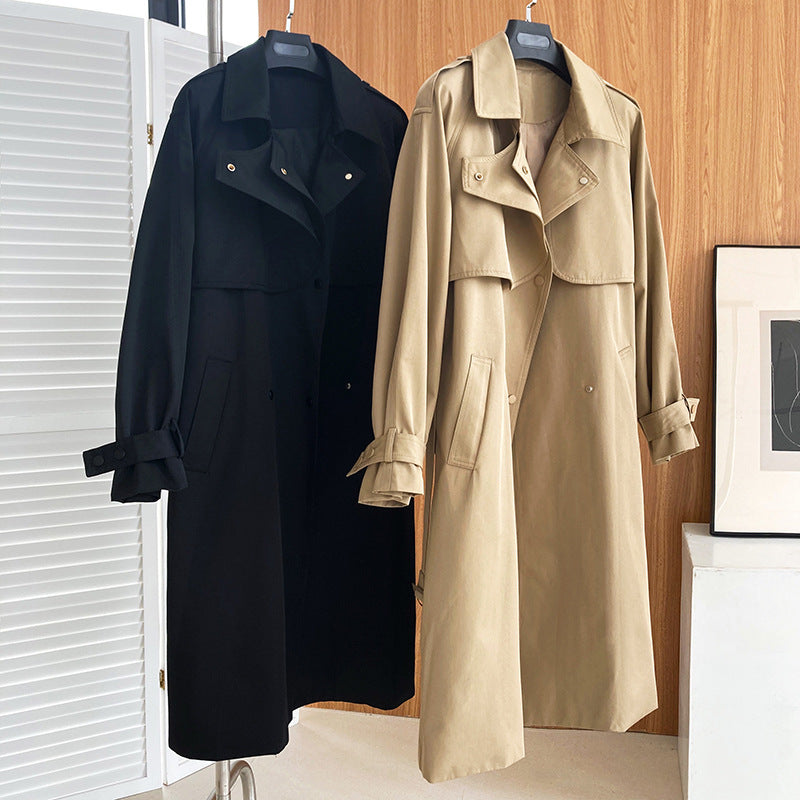 Luxury Designed Fall Long Trench Coats-Coats & Jackets-Khaki-M-Free Shipping Leatheretro