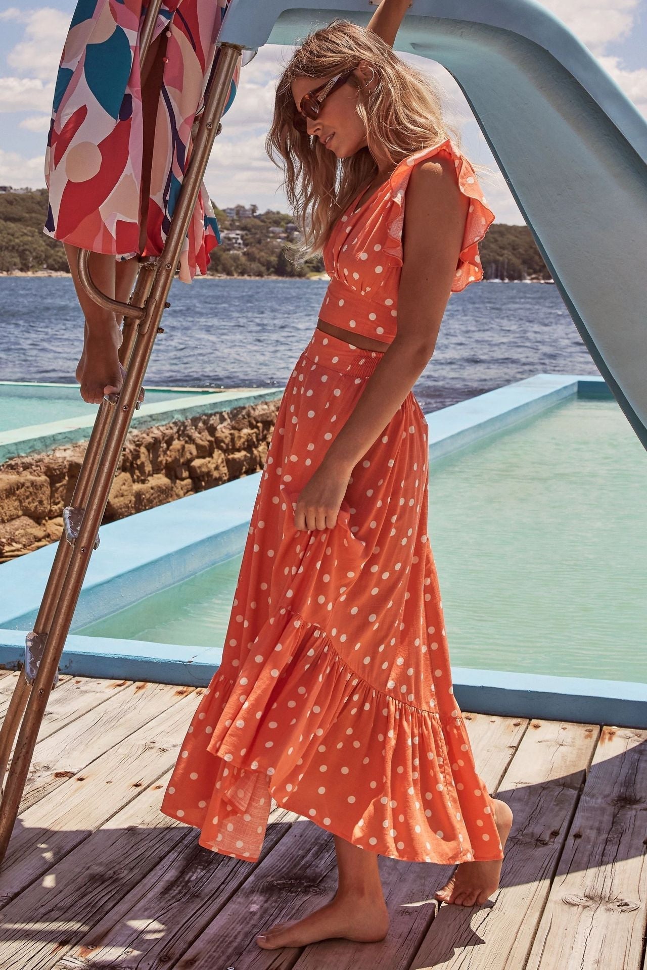 Casual Summer Bohemian Two Pieces Dresses-Dresses-Orange-S-Free Shipping Leatheretro