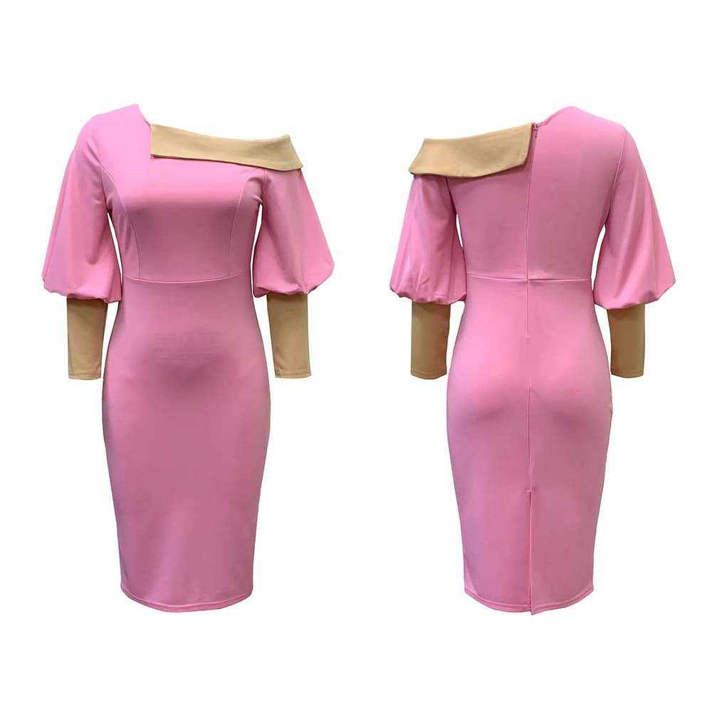 Sexy Office Lady Plus Sizes Dresses-Dresses-Pink-S-Free Shipping Leatheretro