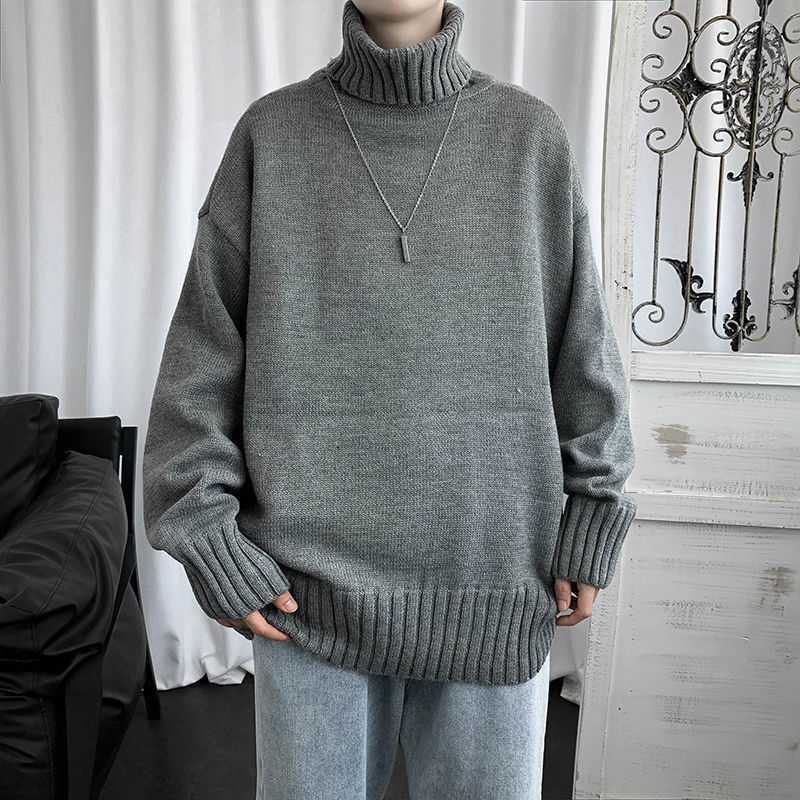 Winter Turtleneck Knitting Pullover Sweaters for Men-Sweater&Hoodies-Black-M 45-55kg-Free Shipping Leatheretro