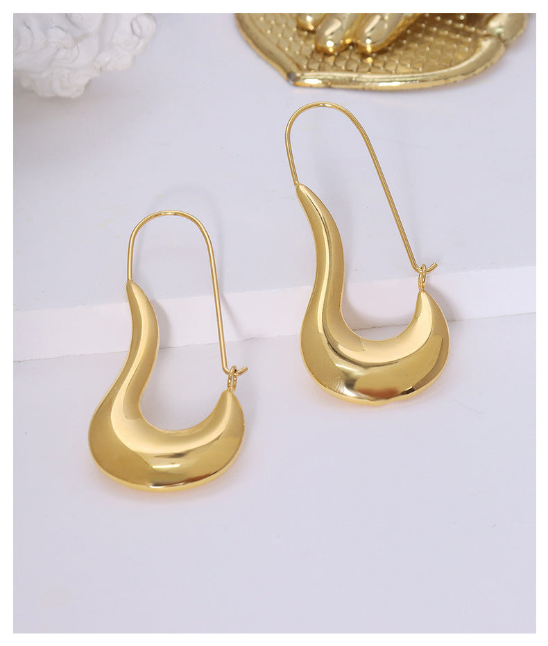 Fashion Women Titanium Steel Geometry Earrings for Women-Earrings-Golden-Free Shipping Leatheretro