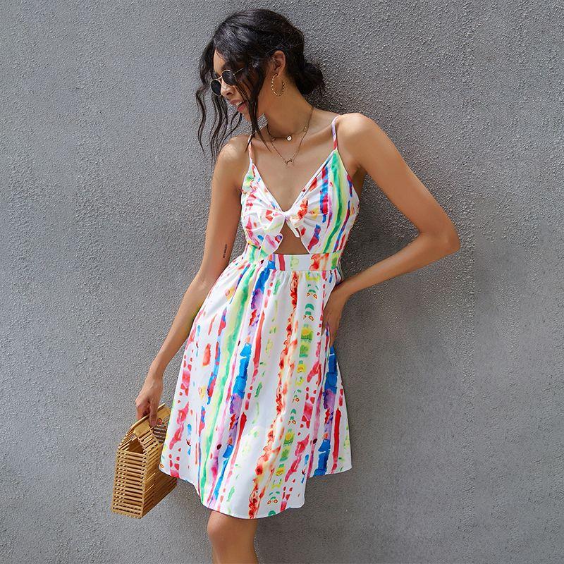 Summer Butterfly Midriff Baring Short Dresses-Mini Dresses-The same as picture-S-Free Shipping Leatheretro