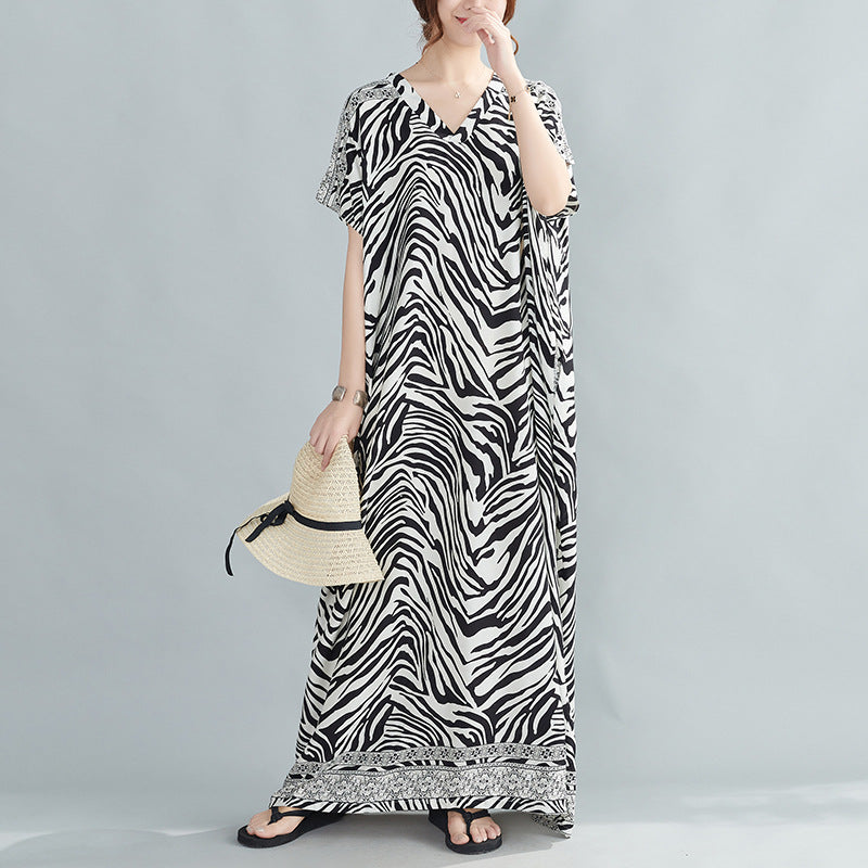 Summer Zebra Design Long Dresses-Dresses-The same as picture-One Size-Free Shipping Leatheretro