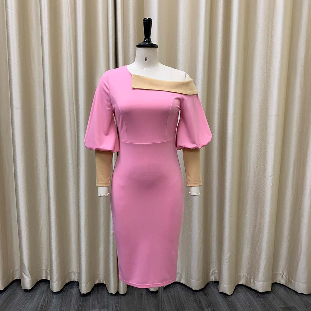 Sexy Office Lady Plus Sizes Dresses-Dresses-Pink-S-Free Shipping Leatheretro