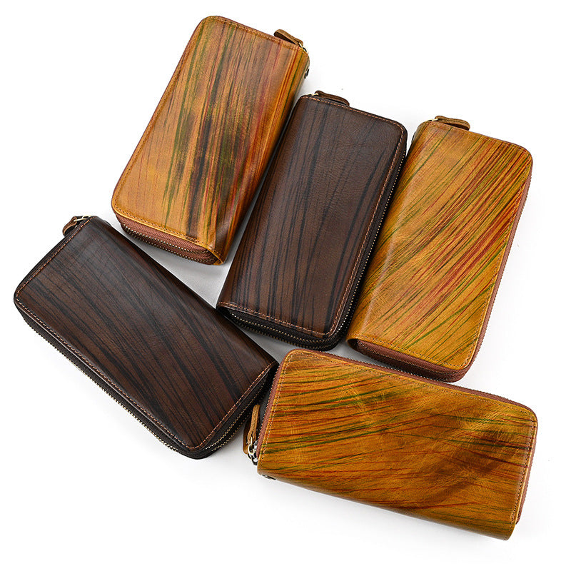 Vintage Double Zipper Big Capacity Leather Wallet 1008-Leather Wallet-1-Free Shipping Leatheretro