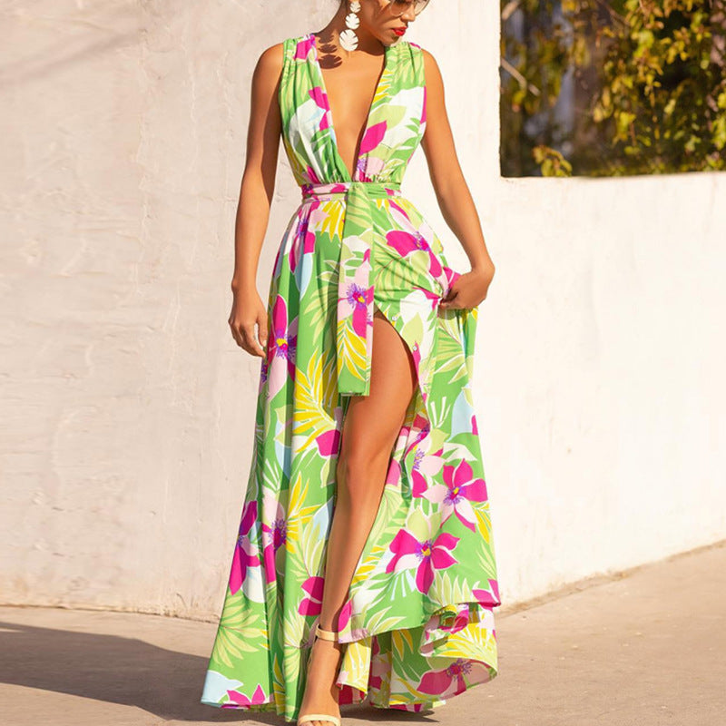 Sexy Floral Print Summer Long Dresses-Dresses-The same as picture-S-Free Shipping Leatheretro