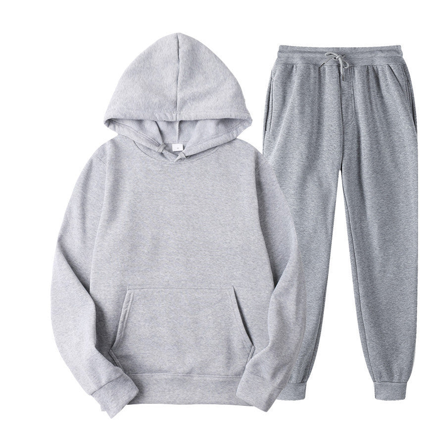 Casual Pullover Hoodies and Sports Pants Sets for Women and Men-Suits-Light Gray-S-Free Shipping Leatheretro