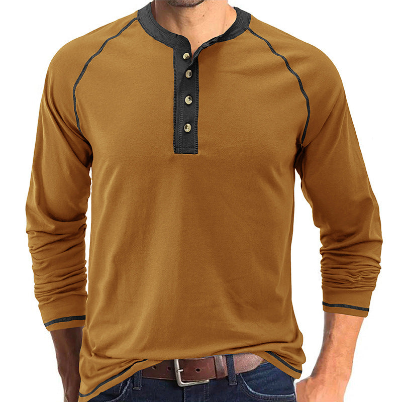 Casual Outdoor Long Sleeves Basic Shirts for Men-Camel-S-Free Shipping Leatheretro