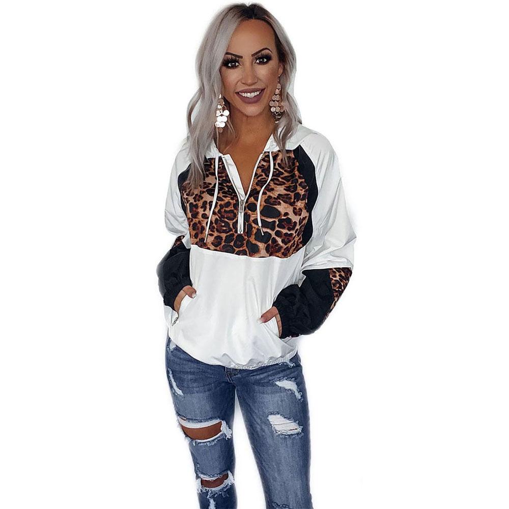 Casual Women Leopard Loose Hoodies Tops-Shirts & Tops-Black-S-Free Shipping Leatheretro