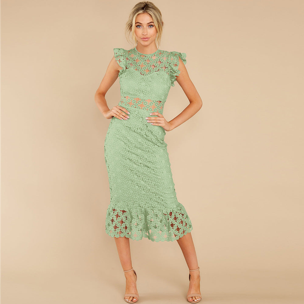 Sexy Lace Bodycon Party Dresses for Women-Dresses-Light Green-S-Free Shipping Leatheretro