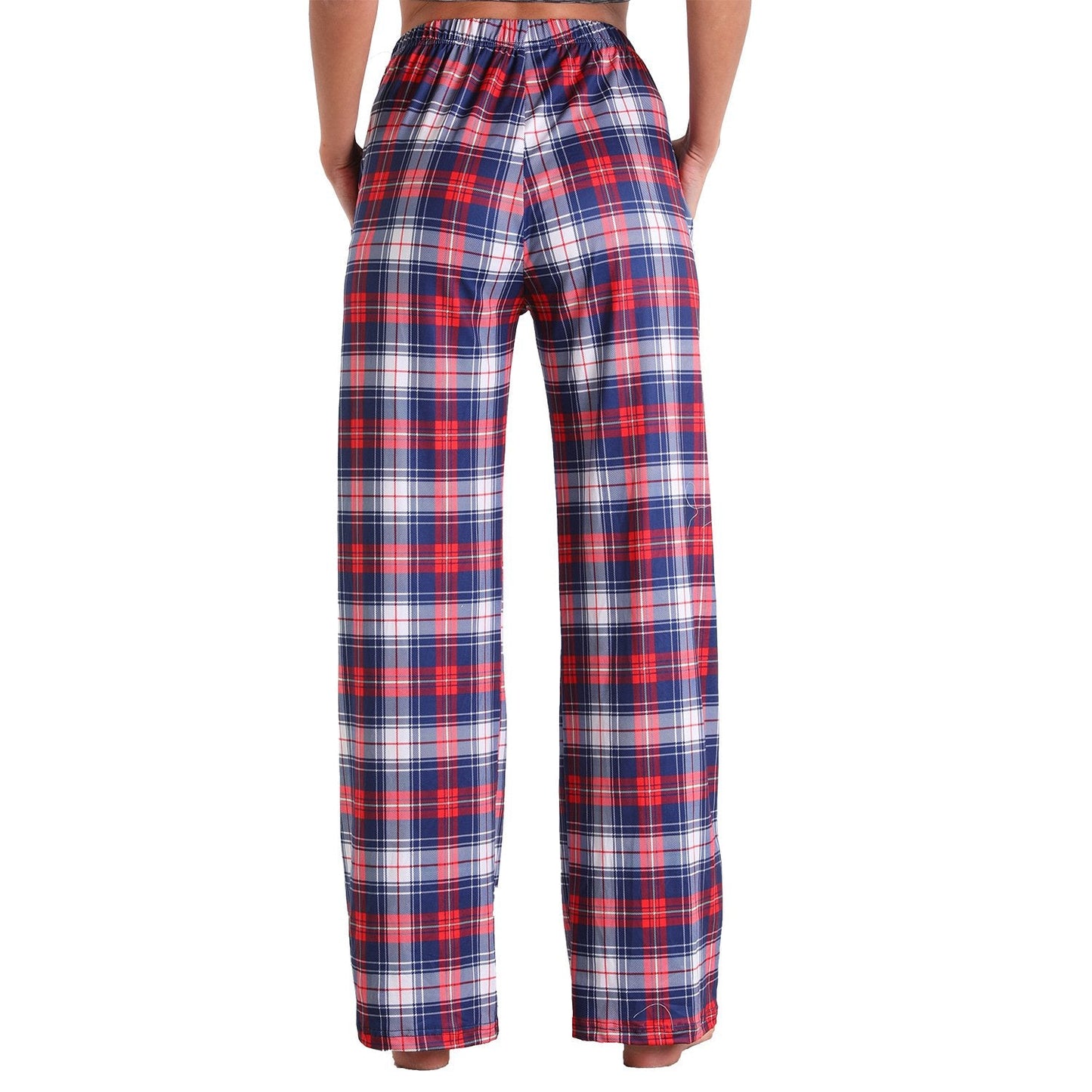 Causal Plaid Women Pajamas Pants Elastic Cord-Pajamas-3011-S-Free Shipping Leatheretro