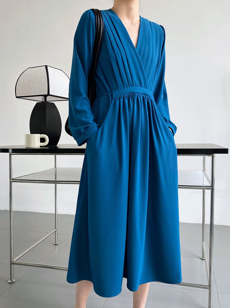 Elegant Women Long Dresses-Dresses-Blue-M-Free Shipping Leatheretro