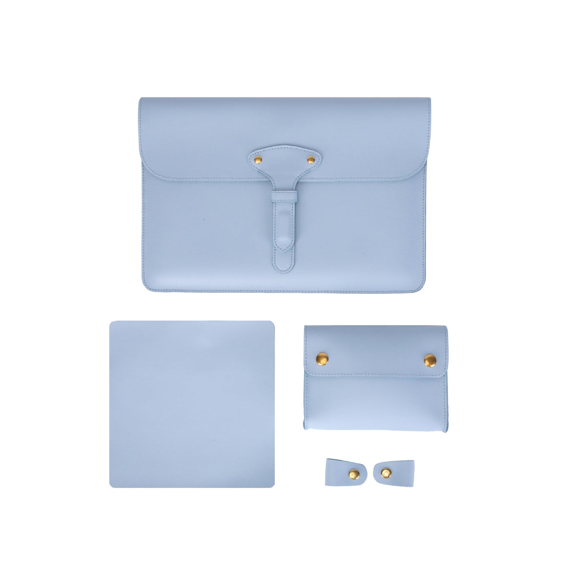 Fashion Women Leather Laptop Case 4pcs for Macbook-Leather Macbook Cases-Light Gray-13inch-Free Shipping Leatheretro