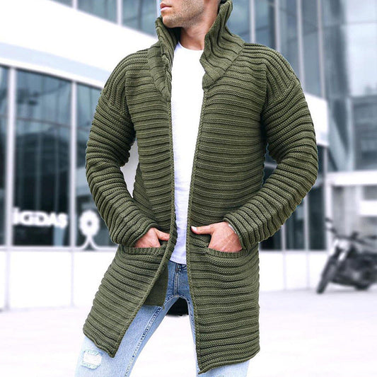 Casual Knitted Long Sleeves Sweaters for Men-Shirts & Tops-Army Green-M-Free Shipping Leatheretro