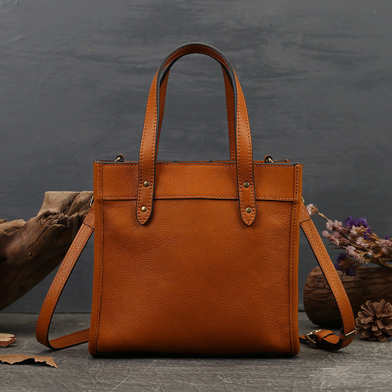 Vintage Leather Simple Design Crossbody Handbag for Women 9189-Handbags, Wallets & Cases-Brown-Free Shipping Leatheretro