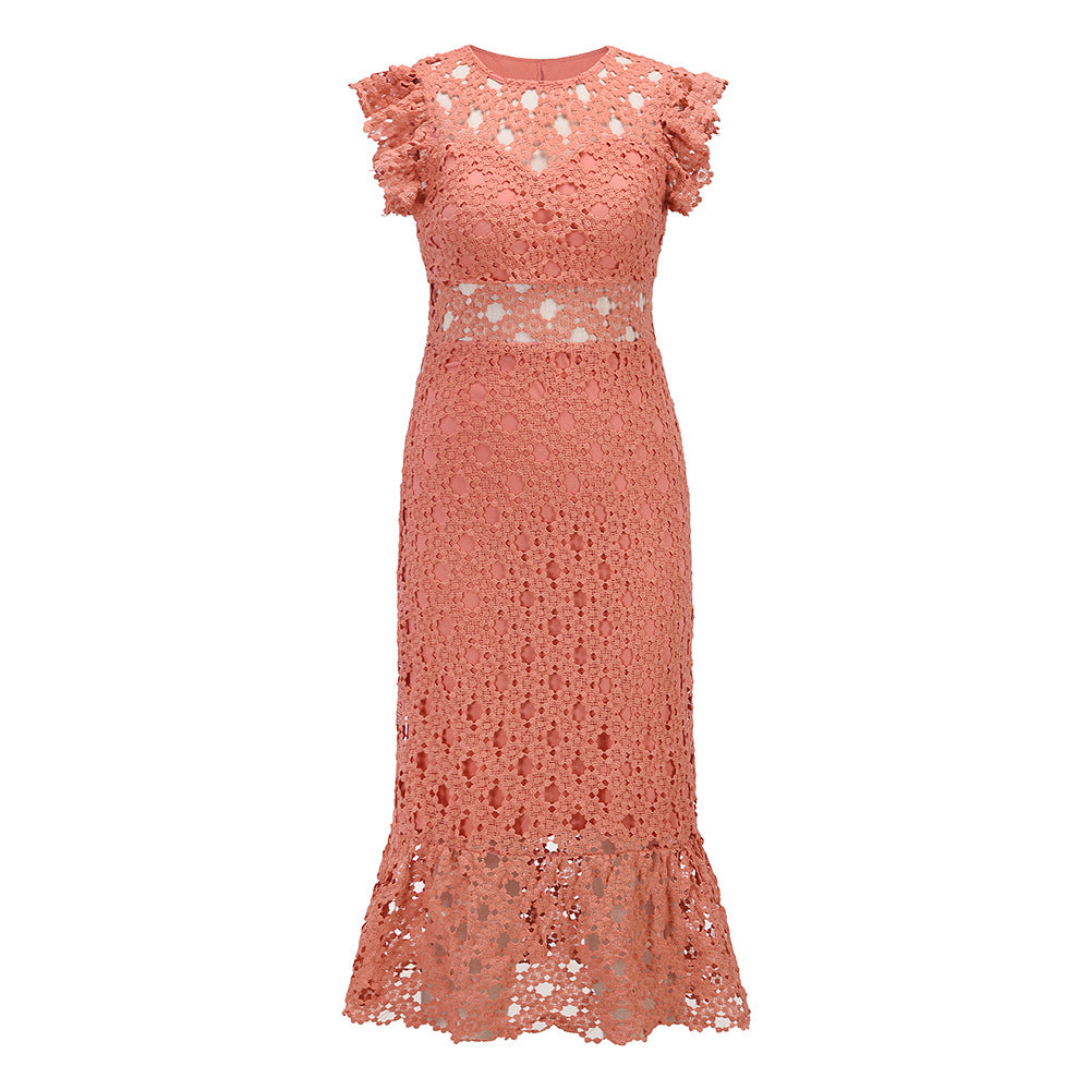 Sexy Lace Bodycon Party Dresses for Women-Dresses-Pink-S-Free Shipping Leatheretro