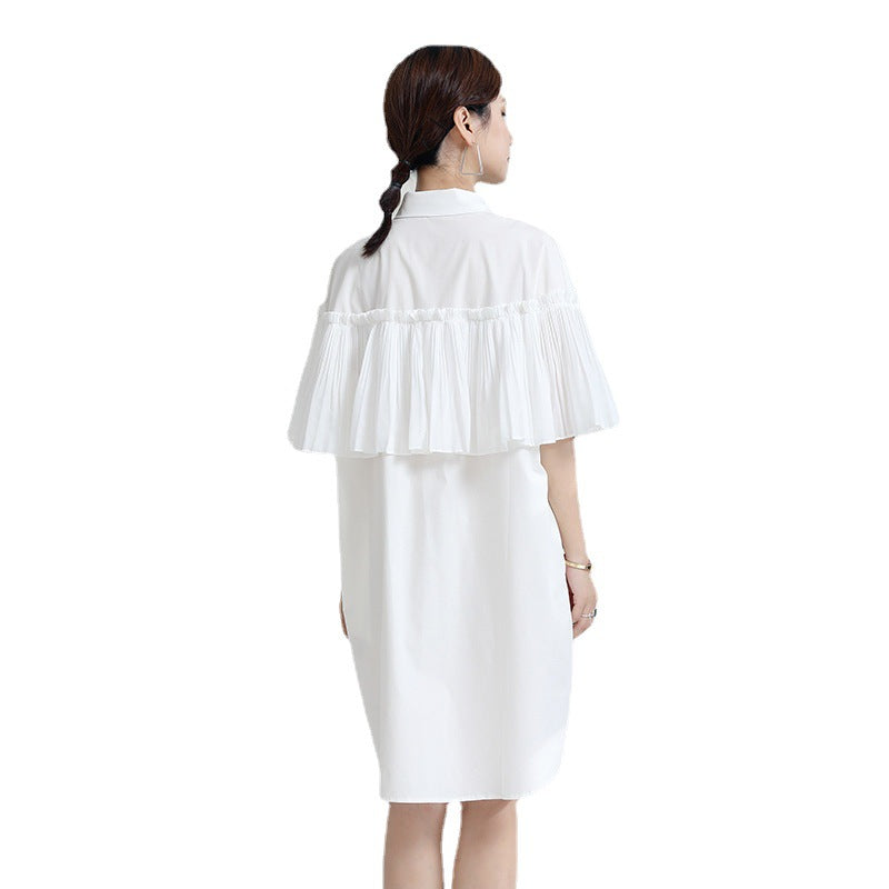 Casual Summer Irregular Designed Shirts Dresses-Dresses-White-One Size-Free Shipping Leatheretro