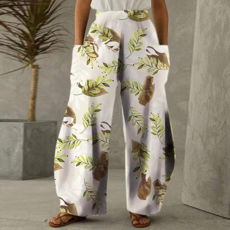 Casual Natural Waist Wide Legs Summer Long Pants-Pants-A-S-Free Shipping Leatheretro