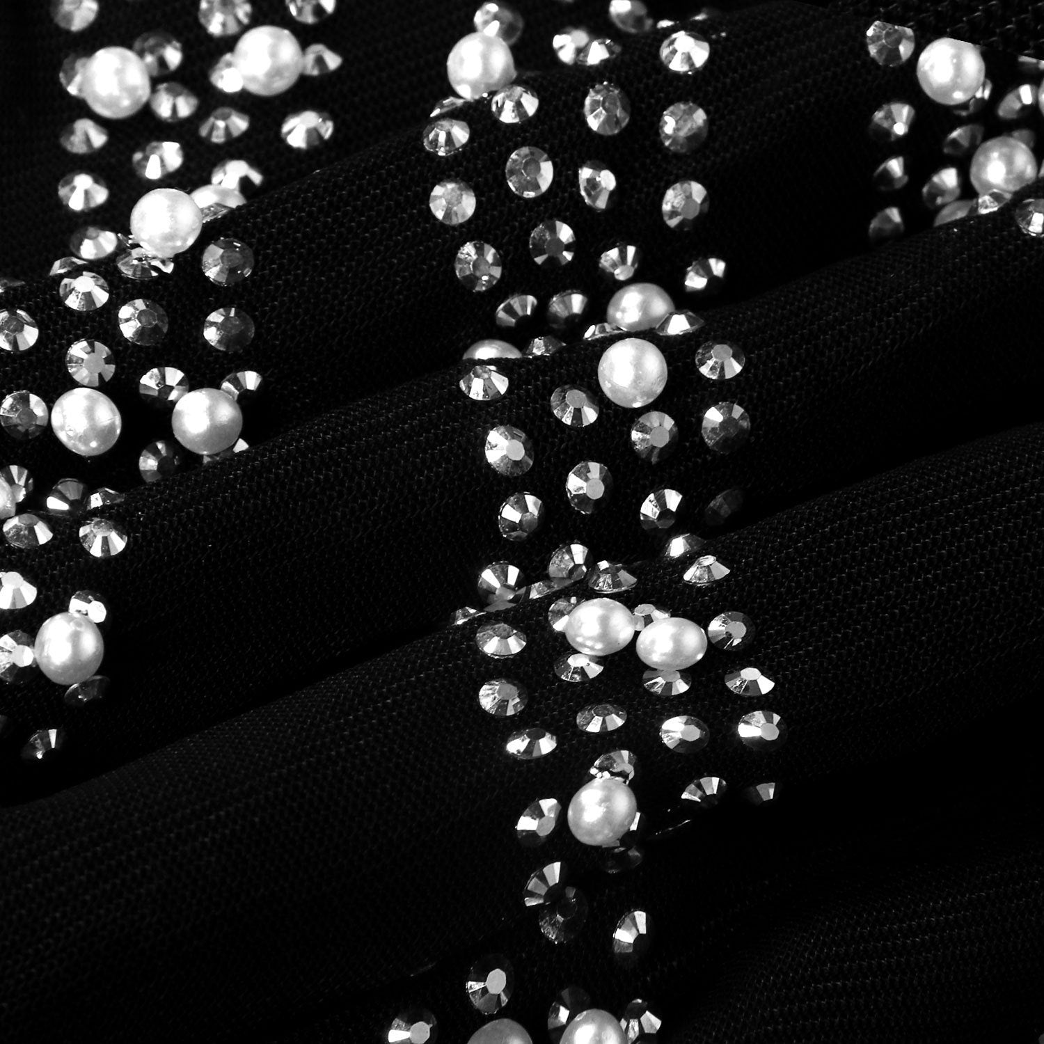 Sexy Women See Through Rhinestone Night Party Dresses-Dresses-Black-S-Free Shipping Leatheretro