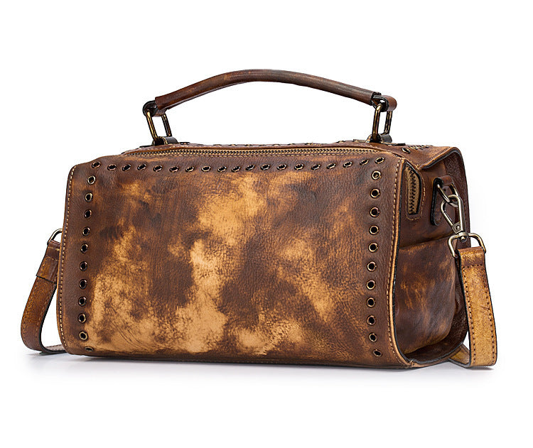 Vintage Large Storage Handmade Leather Handbags 2011-Leather Handbags for Women-Red-Free Shipping Leatheretro