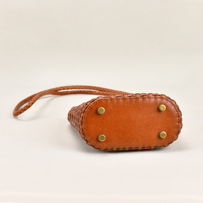 Special Design Woven Leather Bags for Women 8088-Handbags, Wallets & Cases-Brown-Free Shipping Leatheretro