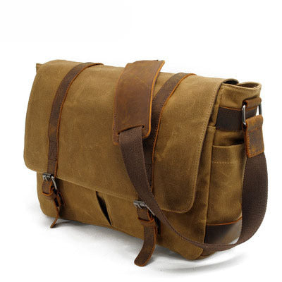 Vintage Canvas Waterproof Messenger/sling Bag-Handbags, Wallets & Cases-Khaki-Free Shipping Leatheretro