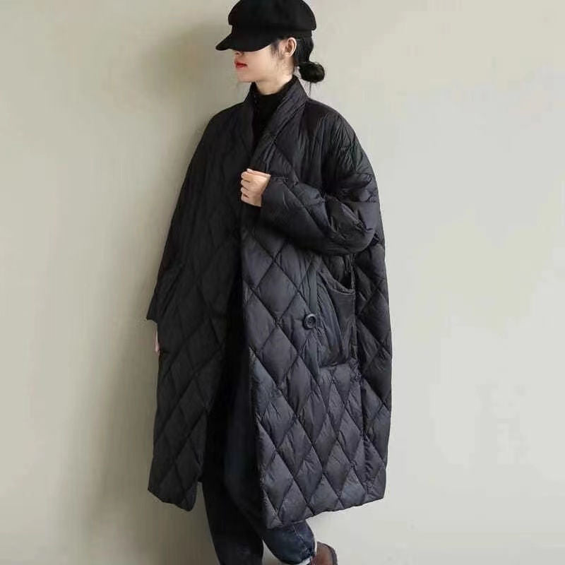 Light Weighted Women Plus Sizes Down Coats-Coats & Jackets-Black-L-Free Shipping Leatheretro