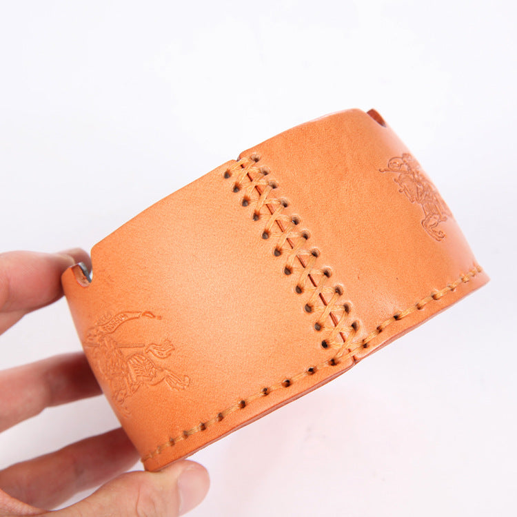 Handmade Leather Round Shape Ashtray-A-Free Shipping Leatheretro