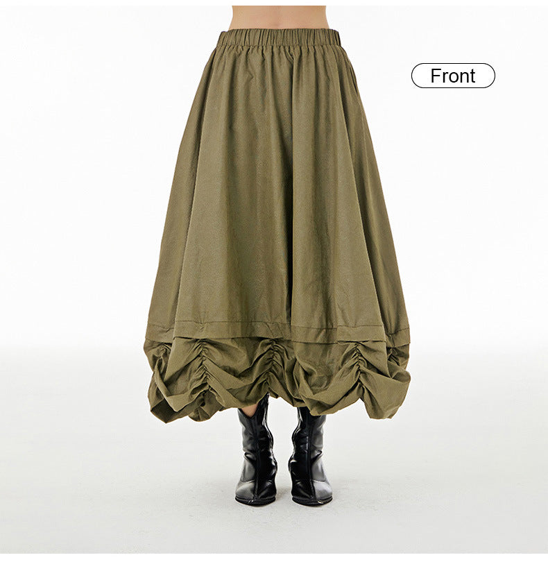 Designed Pleated Plus Sizes Skirts for Women-Skirts-Black-One Size-Free Shipping Leatheretro