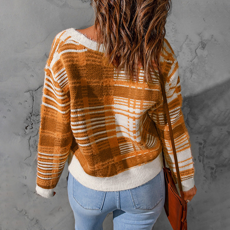Orange Women Knitting Cardigan Sweaters-Shirts & Tops-Orange-S-Free Shipping Leatheretro