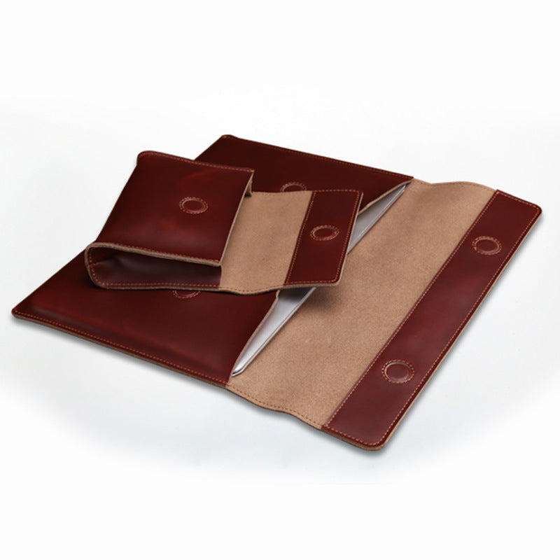 New Handmade Leather Laptop Case S031-Leather Portfolio-Coffee-12inch-Free Shipping Leatheretro