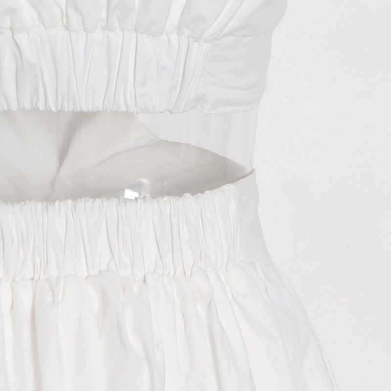 Designed Stand Collar Sleeveless Women Long Dresses-Dresses-White-S-Free Shipping Leatheretro
