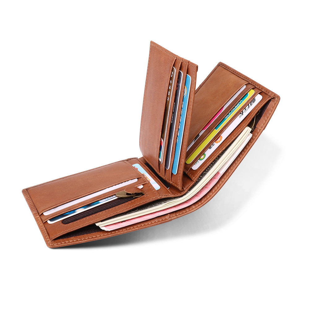 Men Vintage Leather Wallet J2069-Leather Wallet-Brown-Free Shipping Leatheretro