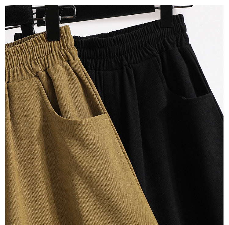 Plus Sizes Fall Wide Legs Pants for Women-Pants-Black-M-Free Shipping Leatheretro