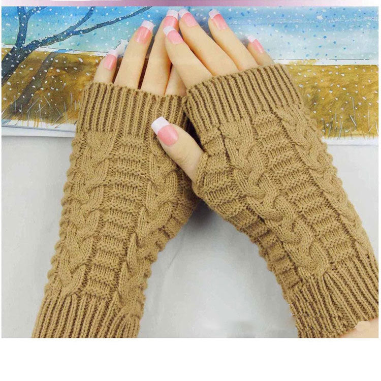 2 Pairs/Set Winter Knitted Gloves Keep Warm for Women-Gloves & Mittens-Brown-One Size-Free Shipping Leatheretro