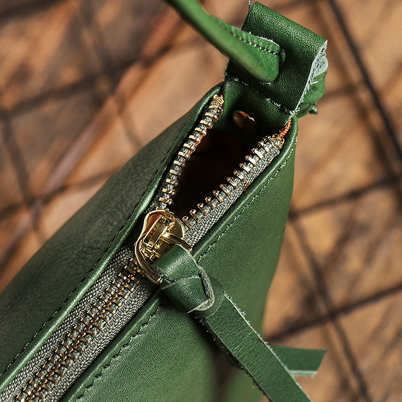 Handmade Leather Phone Handbags 30160-Leather Handbags-Green-Free Shipping Leatheretro