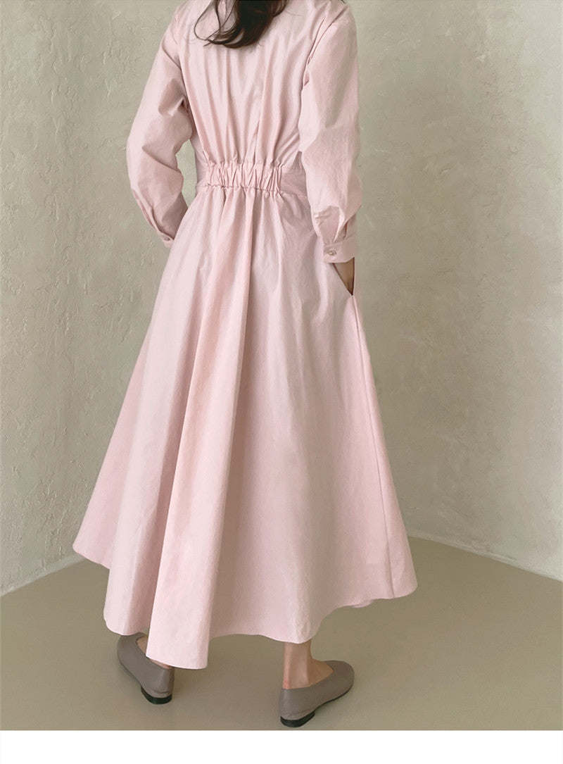 Casual Plus Sizes Long Shirt Dresses-Dresses-Pink-S-Free Shipping Leatheretro