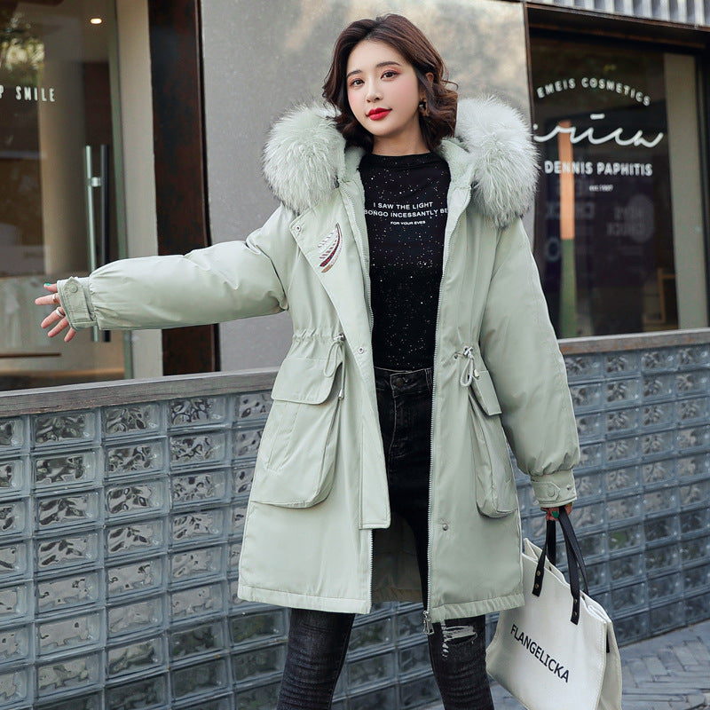 Warm Thick Velvet Plus Sizes Winter Outerwear for Women-Outerwear-Bean Green-M-Free Shipping Leatheretro