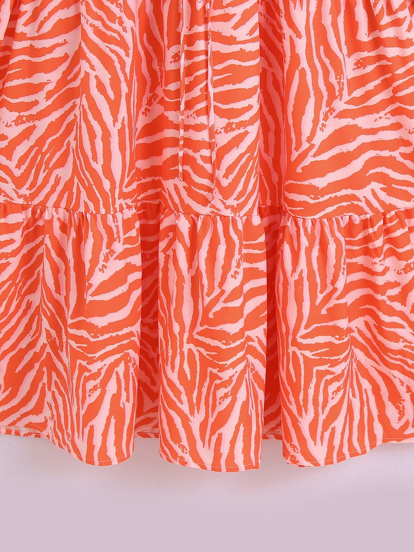 Women Orange Animal Striped Print Summer Dresses-Dresses-The same as picture-XS-Free Shipping Leatheretro