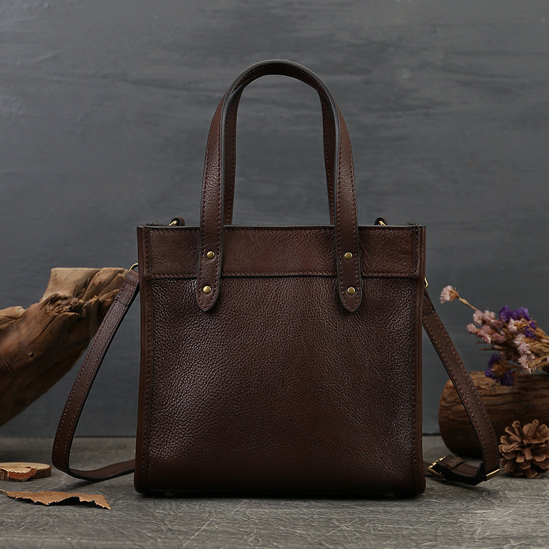Vintage Leather Simple Design Crossbody Handbag for Women 9189-Handbags, Wallets & Cases-Coffee-Free Shipping Leatheretro