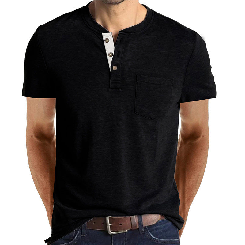 Casual Summer Short Sleeves Men T Shirts-Shirts-Black-S-Free Shipping Leatheretro