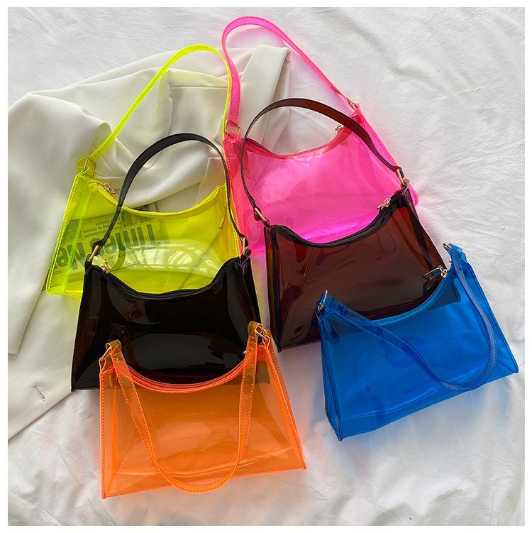 Fashion Summer Trasparent Jelly Handbags-Yellow-Free Shipping Leatheretro