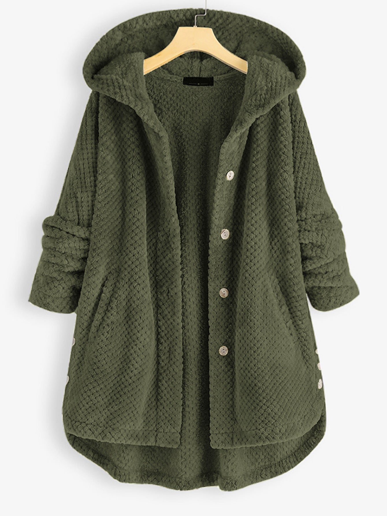 Casual Women Velvet Puls Sizes Hoodies Overcoat-Outerwear-Army Green-S-Free Shipping Leatheretro