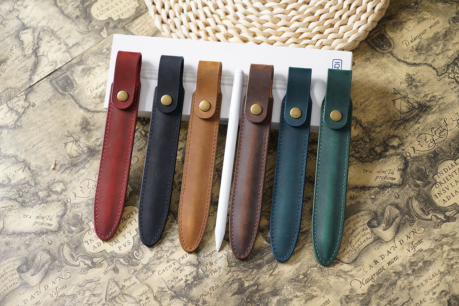 Vintage Leather Protect Pen Case P102-pen holder-Black-Free Shipping Leatheretro