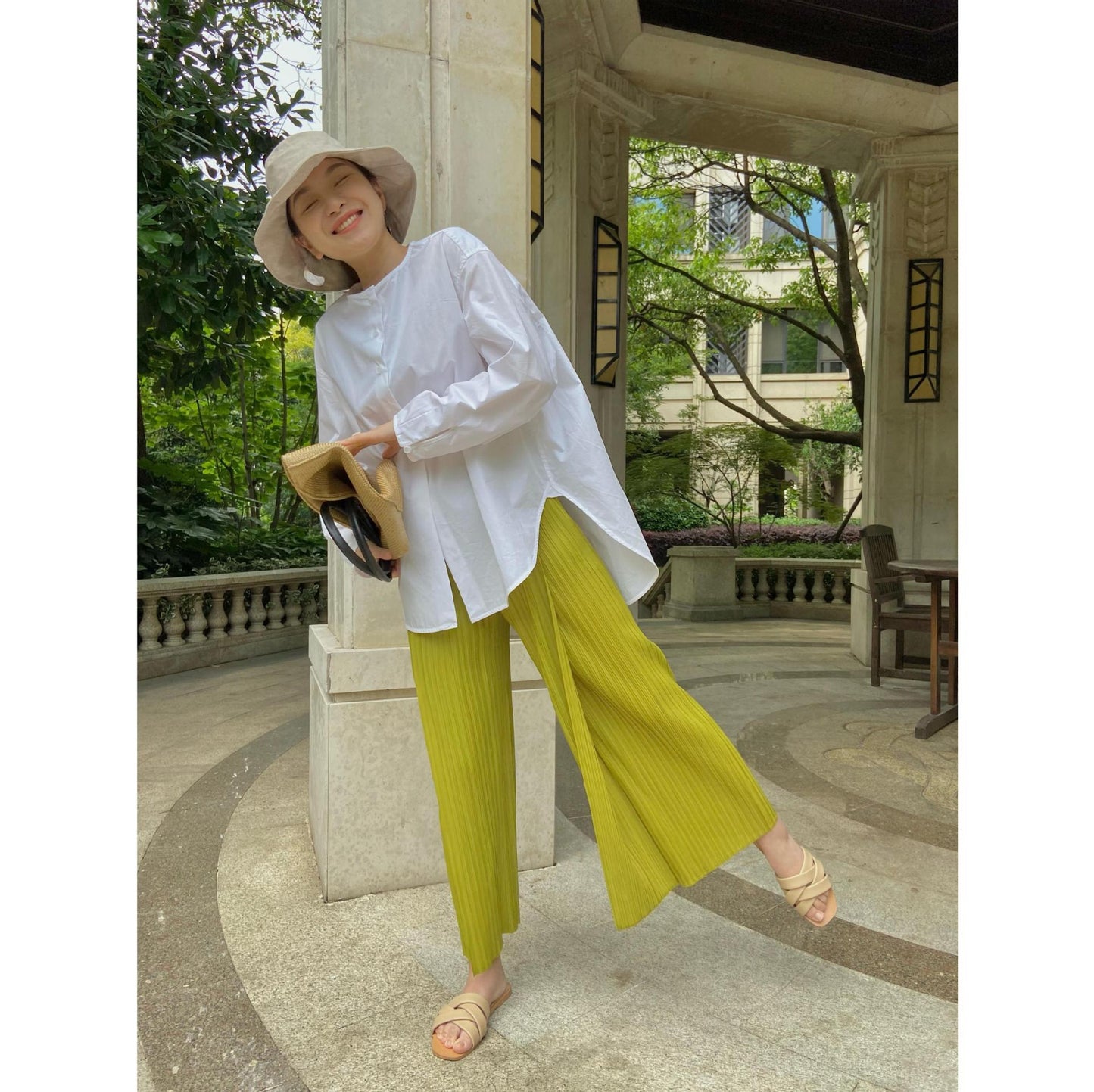 Fairy Light Green High Waist Summer Pants for Women-Pants-Light Green-One Size (45-65kg)-Free Shipping Leatheretro