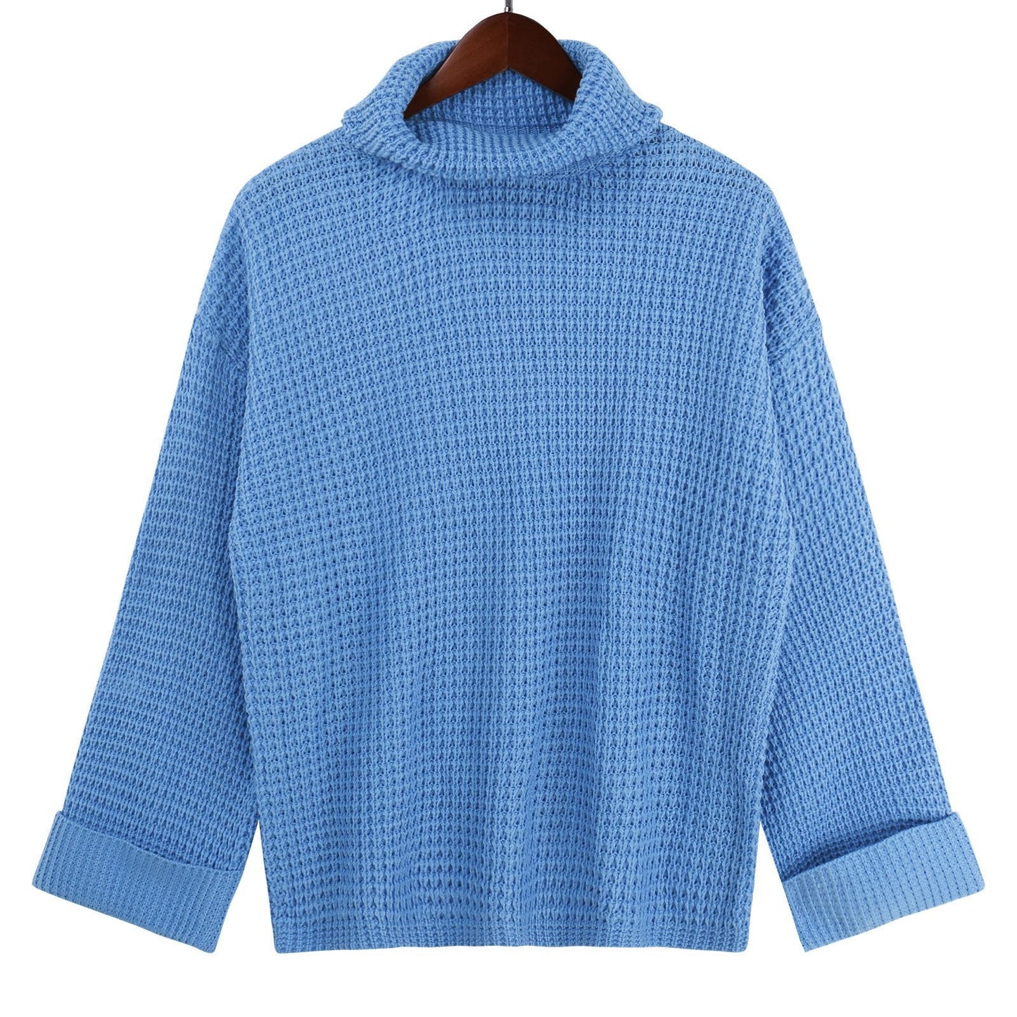 Women Turtleneck Knitting Fall Sweaters-Sweaters-Green-S-Free Shipping Leatheretro