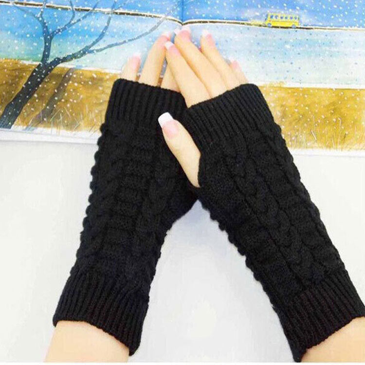 2 Pairs/Set Winter Knitted Gloves Keep Warm for Women-Gloves & Mittens-Black-One Size-Free Shipping Leatheretro