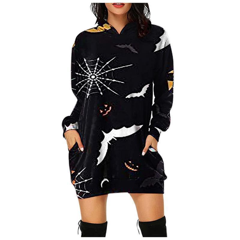 Happy Halloween Plus Sizes Women Hoodies-Shirts & Tops-Yellow-S-Free Shipping Leatheretro