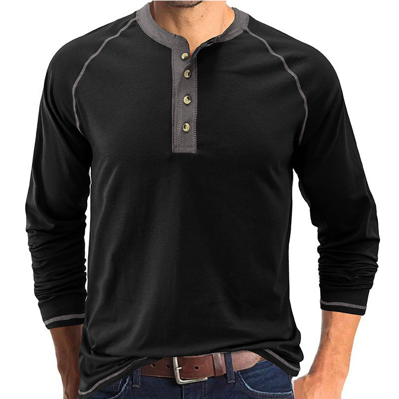 Casual Outdoor Long Sleeves Basic Shirts for Men-Black-S-Free Shipping Leatheretro