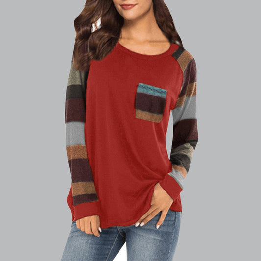 Casual Long Sleeves Plus Sizes T Shirts-Shirts & Tops-Black-S-Free Shipping Leatheretro